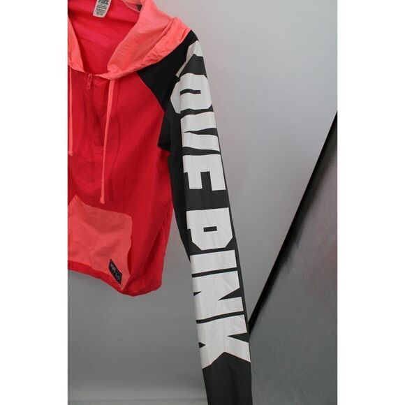 Victoria's Secret VS PINK Light Weight Hoodie Anorak Jacket Gray Pocket XS/S - Picture 7 of 11